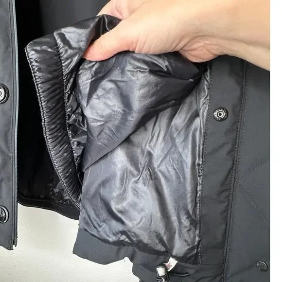 Moncler Guyane Black Down Belted Puffer Zip Jacket 5 / XL